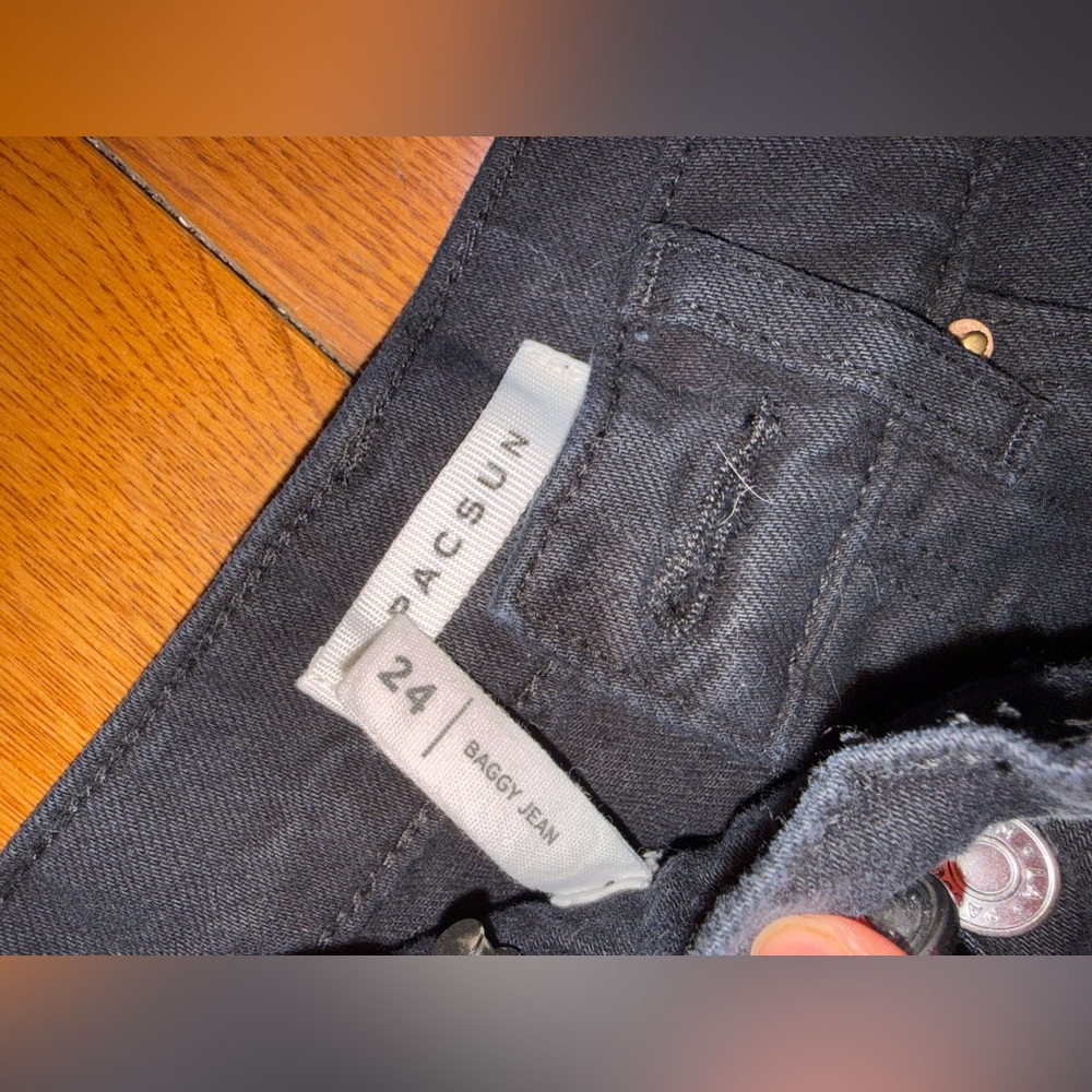 PacSun Black Ripped Wide-Leg Jeans - Picture 2 of 2